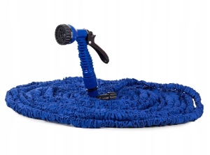 Furtun extensibil de gradina, Lungime 45m, Pistol cu 7 tipuri de jet, Albastru
