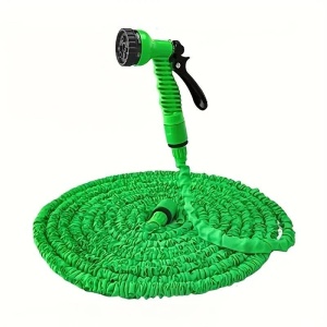Furtun extensibil de gradina, pana la 45m lungime, cu pistol cu 7 tipuri de jet, cu conectori, verde - Img 6