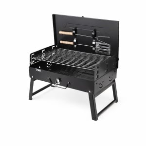 Gratar portabil tip servieta cu accesorii incluse, Dimensiune Dimensiuni 44 x 27 x 22 cm, Negru