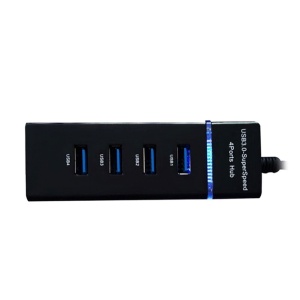 Hub USB cu 4 porturi USB 3.0, ultra slim, incarcare sau transfer de date, 5Gbps, negru - Img 3