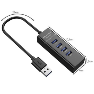 Hub USB cu 4 porturi USB 3.0, ultra slim, incarcare sau transfer de date, 5Gbps, negru - Img 8