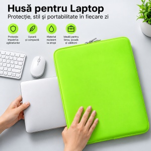 Husa de protectie si transport laptop, Dimensiune 15.6 inch, Design slim si portabil - Img 8