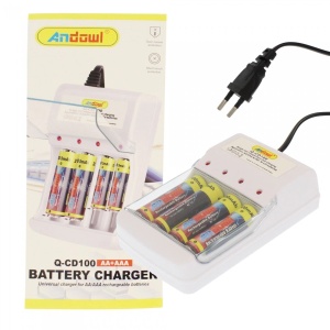 Incarcator baterii cu 4 sloturi, pentru baterii de tip AA si AAA Andowl Q-CD100 - Img 4