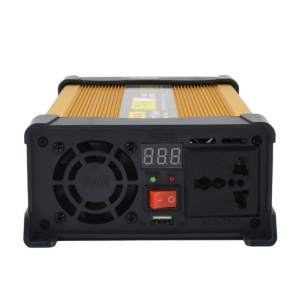 Invertor de tensiune auto Andowl KS1500, 1500W, 12V, 220V, 26 x 11 x 6.5cm, auriu - Img 7