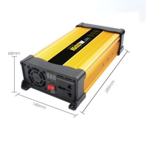Invertor de tensiune auto Andowl KS1500, 1500W, 12V, 220V, 26 x 11 x 6.5cm, auriu - Img 10