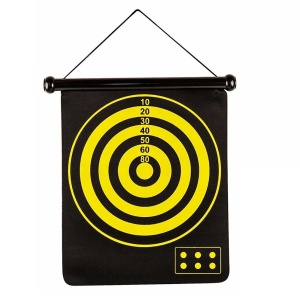Joc de Darts, cu 6 sageti magnetice, tinta fata-verso, pliabila, cu agatatoare, copii 6 ani+, 40x37 cm, negru - Img 3