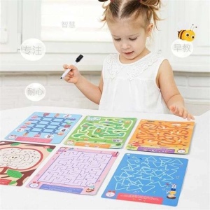 Joc educativ labirint cu 25 planse reutilizabile pentru copii 5 ani+ - Img 2