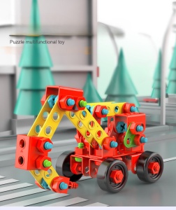 Jucarie educativa si interactiva STEM, 404 piese de constructie puzzle 3D, pentru copii 6 ani+, multicolor - Img 3
