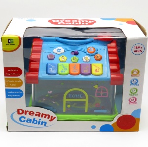 Jucarie interactiva casuta cu proiectii, lumini si melodii, copii 1.5 ani+, 23x20x15cm, Multicolor - Img 6