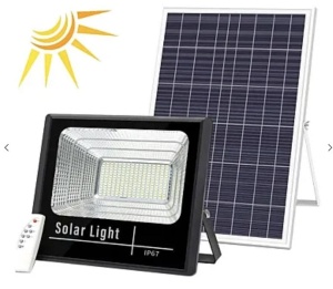 KIT Proiector 200w LED DIMABIL JORTAN cu Panou Solar INDIVIDUAL si Telecomanda - Img 1