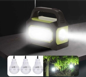 Kit solar camping GD-8073 Radio FM USB lanterne powerbank 3 becuri led - Img 2