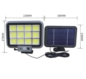 Lampa 12 cadrane 288 LED COB cu panou solar, Putere 40W, 3 moduri de iluminare, telecomanda - Img 6