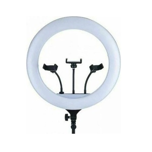 Lampa circulara LED 44cm, 18, cu intensitatea luminii reglabila, trepied si telecomanda, negru - Img 7