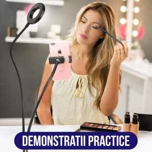 Lampa circulara LED Ring Light pentru selfi-uri, vlogging, machiaj sau apeluri video - Img 4