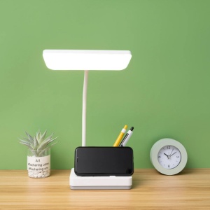 Lampa LED model 1945 pentru birou 4W, cu suport pixuri, reglabila, 3 moduri de iluminare, dimabila, alb - Img 8