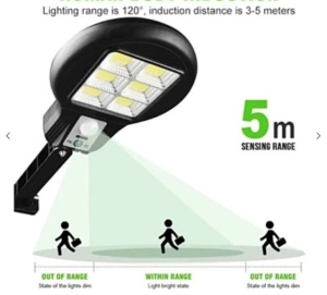 Lampa solara CL 182-6 cu Brat reglabil si Senzor de Miscare si telecomanda, pentru exterior - Img 3