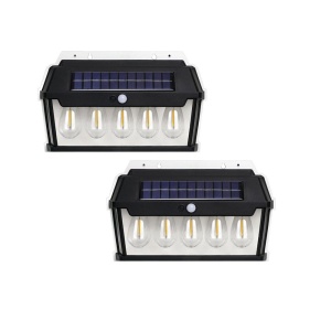 Lampa solara de perete cu 5 becuri LED, IP65, unghi inductie 120°, 65W, dimabil, negru - Img 2
