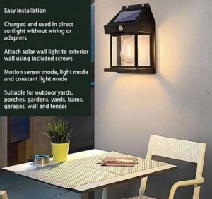 Lampa solara de perete cu senzor de miscare si 3 moduri de iluminare, Protectie IP65, Lumina alb cald - Img 4