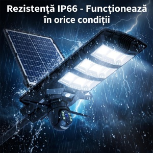 Lampa solara stradala 300W cu camera de supraveghere integrata, Conectivitate 4G LTE cu Cartela SIM, Vedere nocturna, Detectare miscare - Img 6