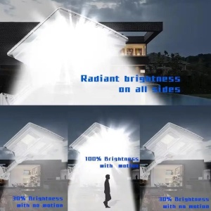 Lampa solara stradala cu telecomanda, JG-712, 6.5W, 12 cadrane, 108 LED-uri, 6000K, 10000lm, cu suport si senzor de miscare, 31x19 cm, gri - Img 8