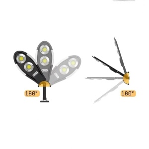 Lampa solara stradala cu telecomanda, Jortan, 100W, IP65, senzor miscare, 6500k, 1000lm, 47x15x29cm, negru - Img 4