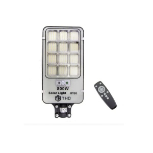 Lampa solara stradala, putere 800W, cu telecomanda, IP66, senzor lumina si miscare, gri-negru - Img 2