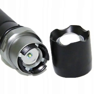 Lanterna LED 2 in 1, carcasa metalica si tub de semalizare - Img 5