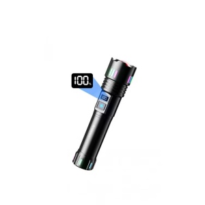 Lanterna LED de mana P45, Raza de actiune 500m, Afisaj baterie, Negru - Img 4