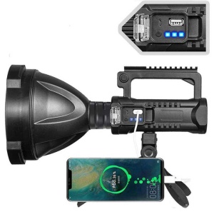 Lanterna Profesionala LED cu acumulator, Incarcare USB, Raza de actiune 800m, 4 moduri de iluminare, functie Powerbank - Img 4