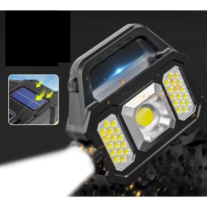 Lanterna solara LED cu COB lateral, 5W, 6 moduri de iluminare, portabila, cu maner, multifunctionala - Img 2