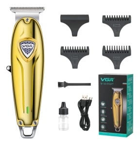 Masina de tuns fara fir, VGR V-188, USB, 3 distantiere, autonomie 240min, carcasa metalica, 15.6x4.6cm, auriu - Img 1