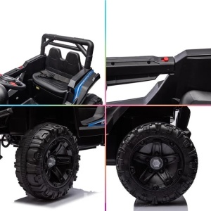 Masina Electrica pentru copii, model Teren Off Road, 12V, 9 luni–3 ani, 30 kg, negru-bleu - Img 7