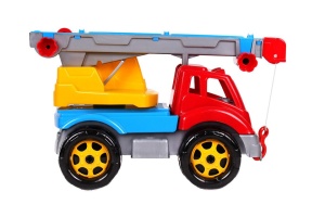 Masinuta de jucarie pentru copii de 2 ani+, utilaj de constructie tip macara, viu colorata - Img 2