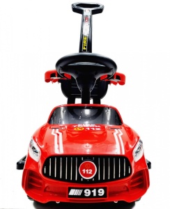 Masinuta premergator pentru copii 12 luni+, pompieri, ride on, cu maner parental, Baby Mix, rosu - Img 2