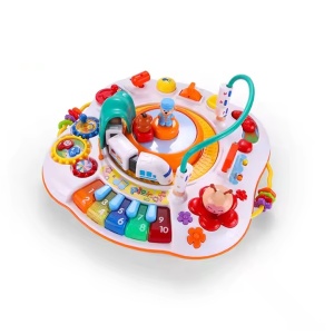 Masuta de activitati pentru copii 10 luni+, cu sunete, zeci de activitati, 44x38x47 cm, multicolor - Img 3