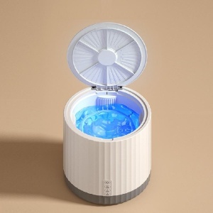 Mini masina de spalat, portabila, puternica, capacitate 4L, alb - Img 3