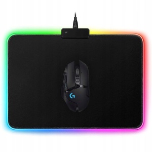 Mousepad de gaming cu iluminare LED RGB 7 Culori, Negru - Img 1