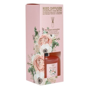 Odorizant pentru camera, cu 6 betisoare si ulei , aroma de flori, 200 ml, 8.5x8x23 cm, roz - Img 2