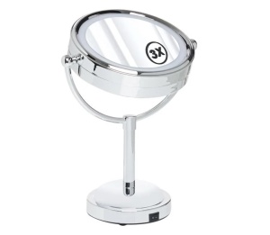 Oglinda Dubla cu Marire,10 becuri LED, USB, rotire 360, 4.5 W, gri - Img 1