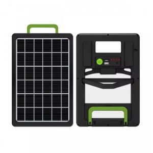 Panou solar 15W cu acumulator 1200mAh, GD-100S, portabil, cu mufe pentru incarcare devide-uri, 29x19cm, negru - Img 1