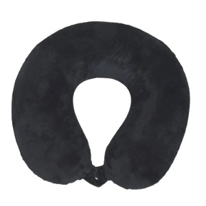 Perna de calatorie anatomica, Spuma cu memorie, Dimensiune 30cm, Culoare Negru