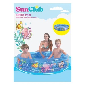 Piscina pentru Copii, Model Lumea Marina, dimensiuni Ø1.20x0.24 m, Albastru - Img 2