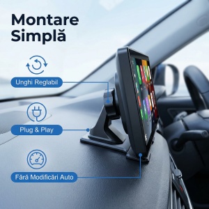 Player auto portabil cu Apple CarPlay și Android Auto - Ecran 10 inch HD - Img 2