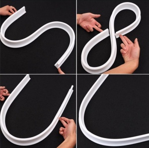 Prag din silicon autoadeziv, flexibil, pentru dus, vas WC, masina spalat sau pentru bucatarie, rezistent la mucegai, impermeabil, 1.5m, alb - Img 6