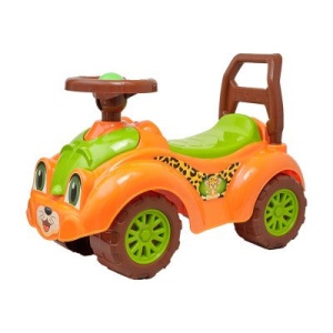 Premergator pentru copii 1 an+, Ride-on, masinuta vesela, cu claxon, tigru, portocaliu - Img 1