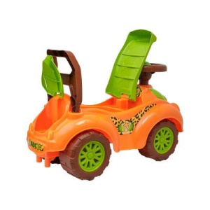 Premergator pentru copii 1 an+, Ride-on, masinuta vesela, cu claxon, tigru, portocaliu - Img 2