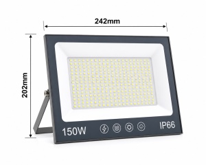 Proiector cu LED-uri de 150W, 15000LM, pentru exterior sau interior, IP66, din sticlă mată anti-orbire - Img 7