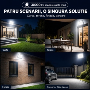 Proiector LED 300W, Iluminat Puternic 30000lm, Pentru exterior sau interior, Protectie IP66 - Img 2