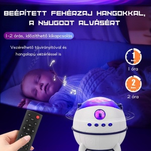 Proiector LED Starry Sky Nightlight cu difuzor Bluetooth, Alb - Img 4