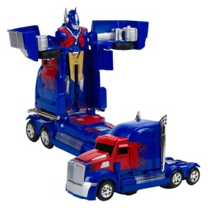 Robot camion Transformer, cu sunet si lumina, 25x9.5x15cm, albastru